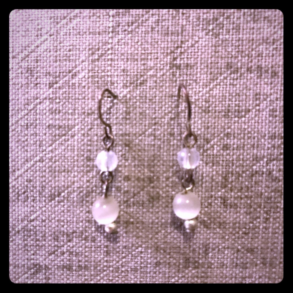 White/Silver Drop Earrings